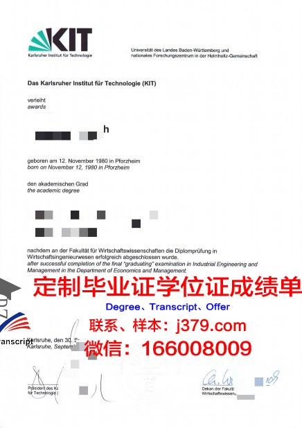 卡尔斯鲁厄理工学院毕业证图片