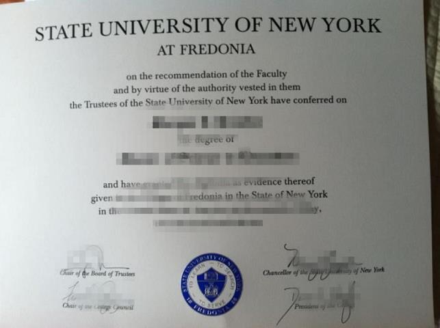 纽约州立大学弗雷多尼尔分校毕业证成绩单